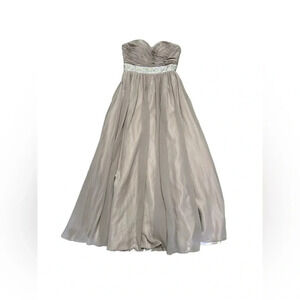 J&J USA brown formal strapless a line prom dress